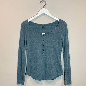 Nollie Long Sleeve Henley Tee Blue